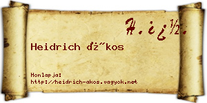 Heidrich Ákos névjegykártya